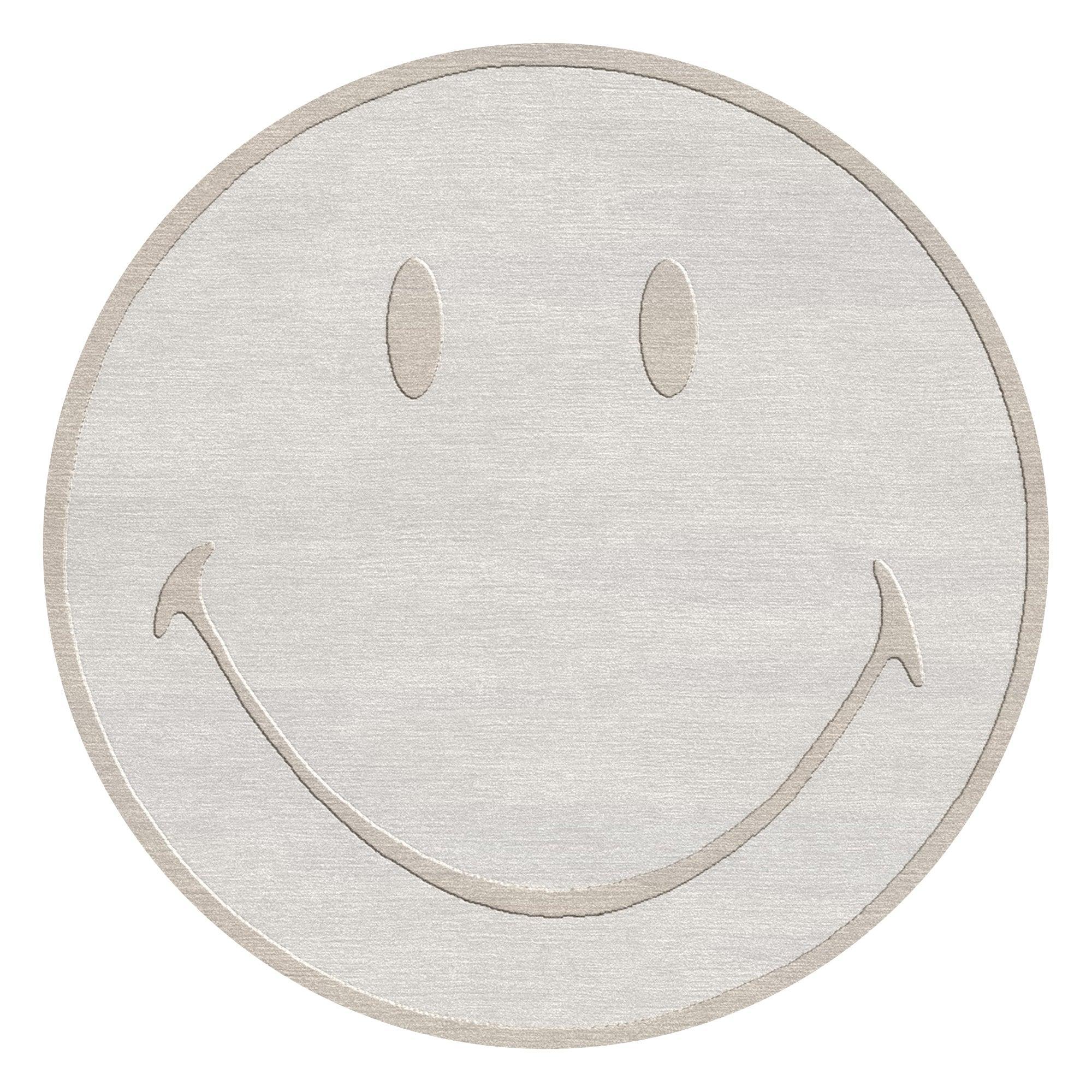 8a5a1e-8b.myshopify.com Hand Tufted Carpet Ivory Oval Smiley Wool Rug for Living Spaces | F-HT-020