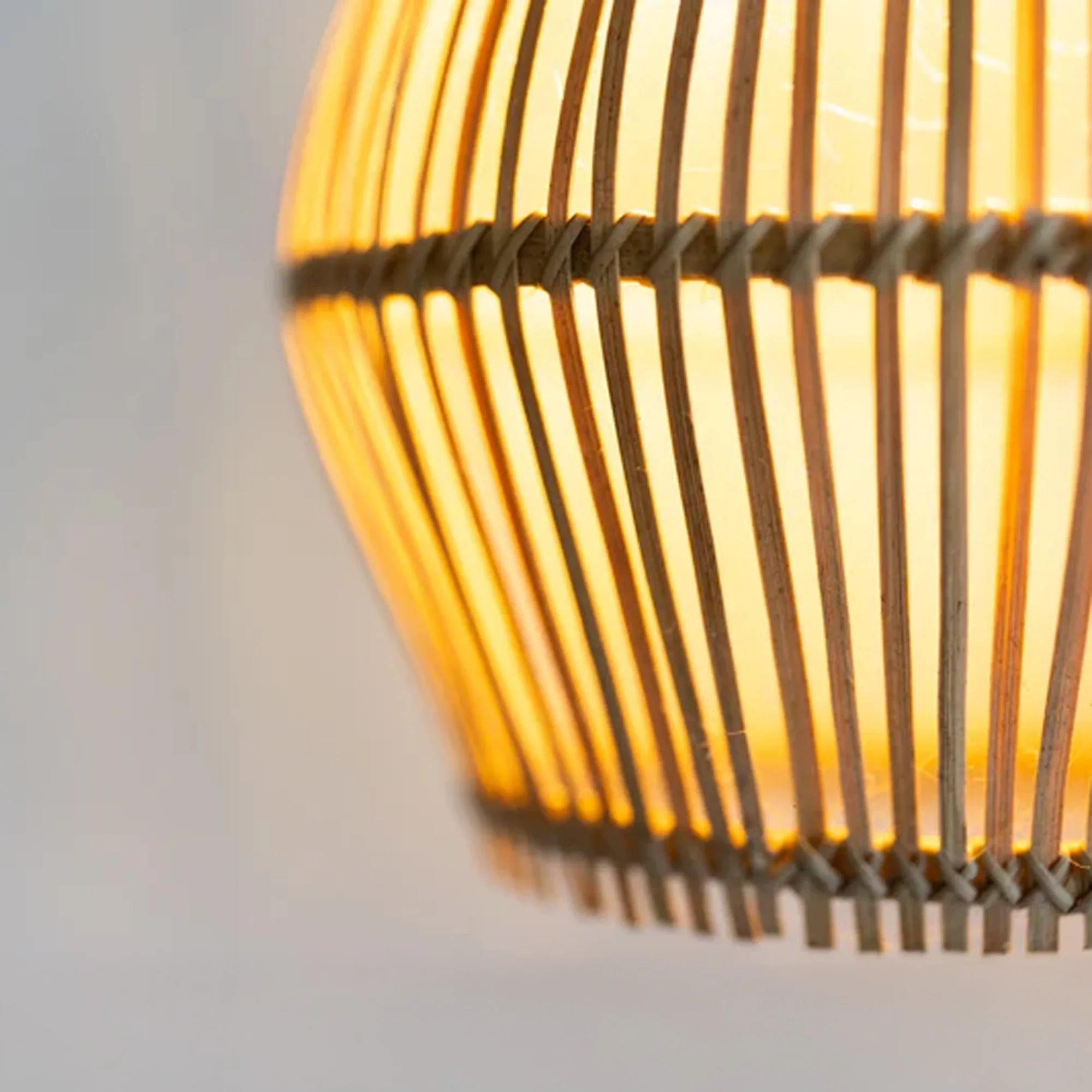 Natural Bamboo Lampshade – Handwoven Pendant Light Shade for Boho & Modern Spaces