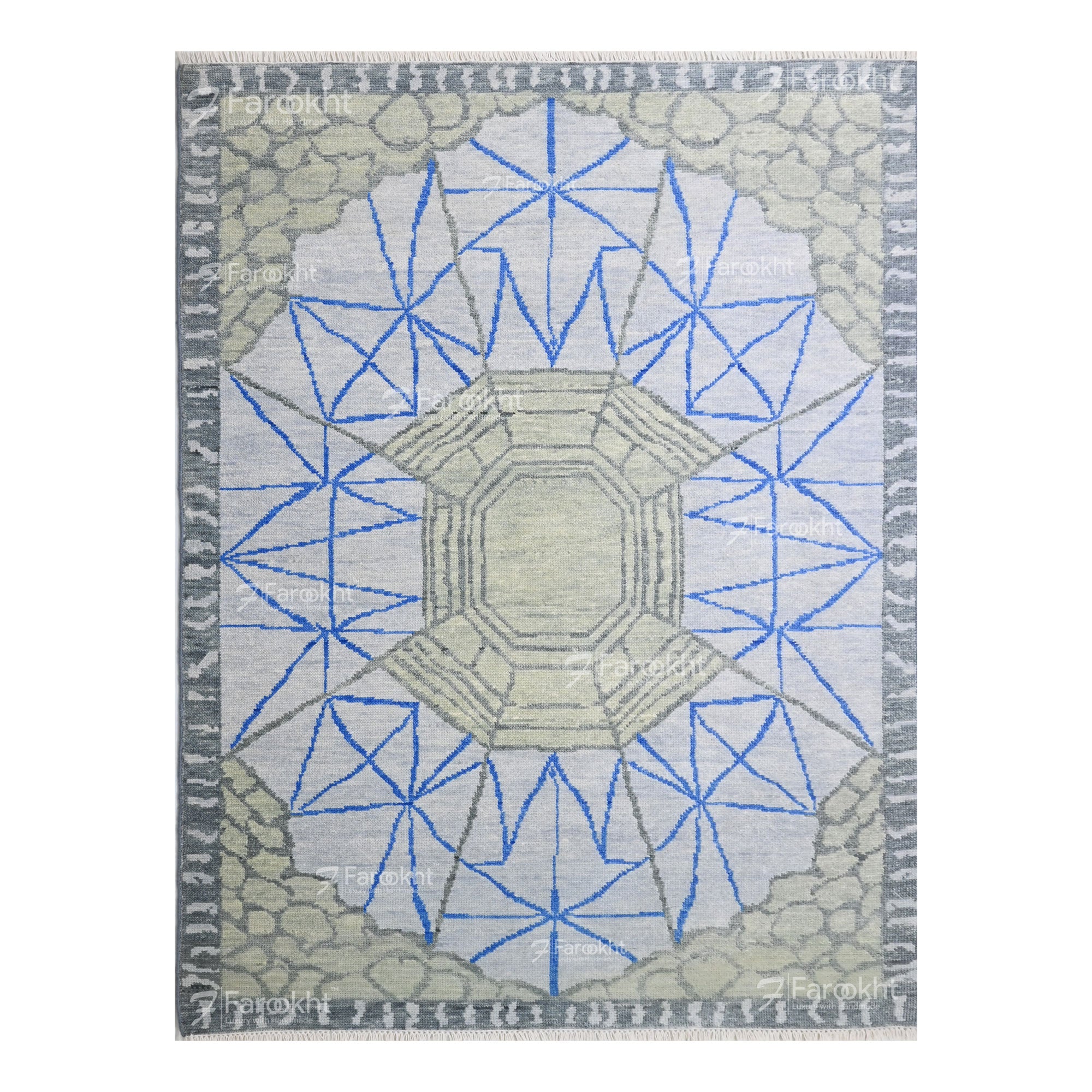 Hand Knotted Oushak Carpet and Rugs 023