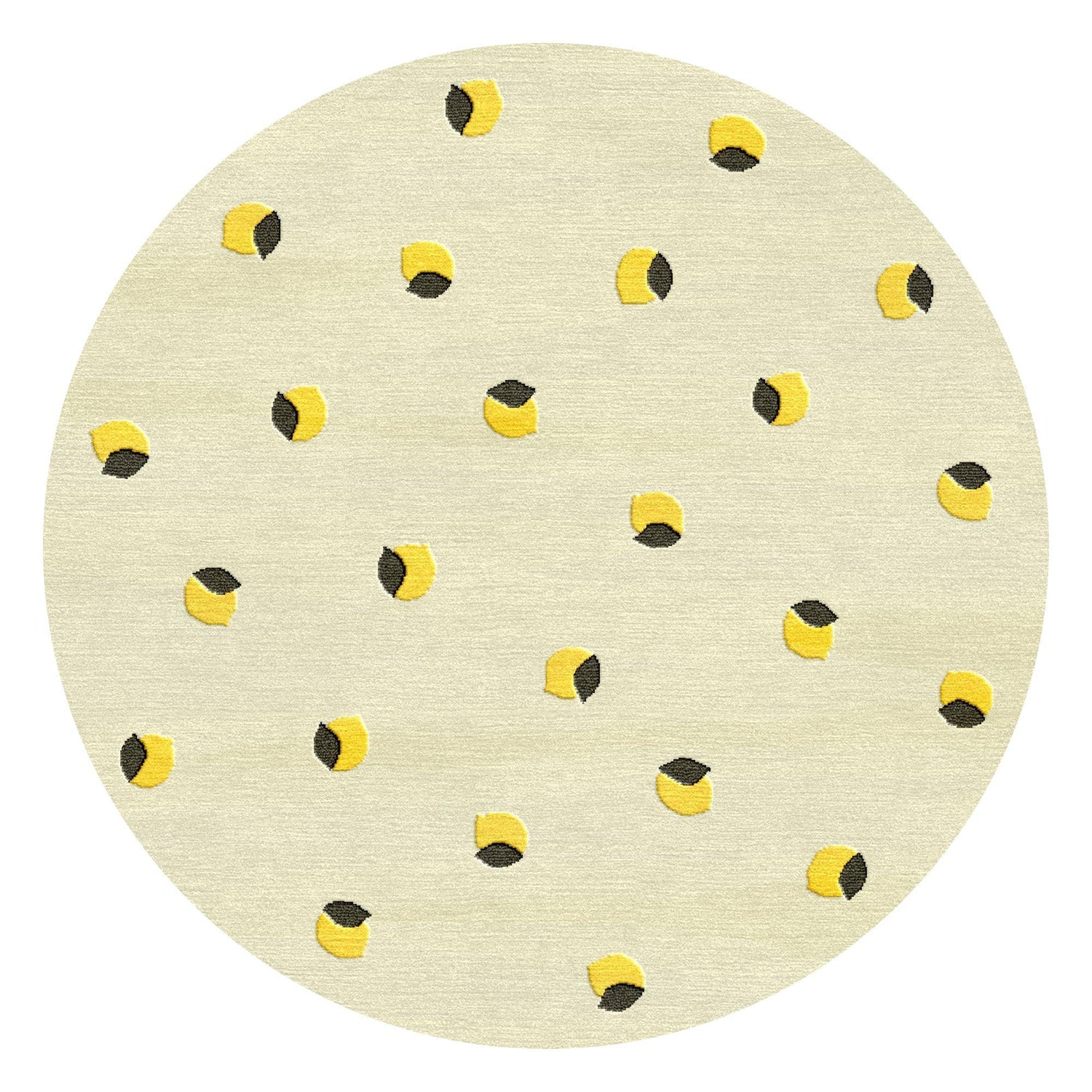 8a5a1e-8b.myshopify.com Round Ivory Spot Wool Silk Rug for Living Spaces | F-HT-019