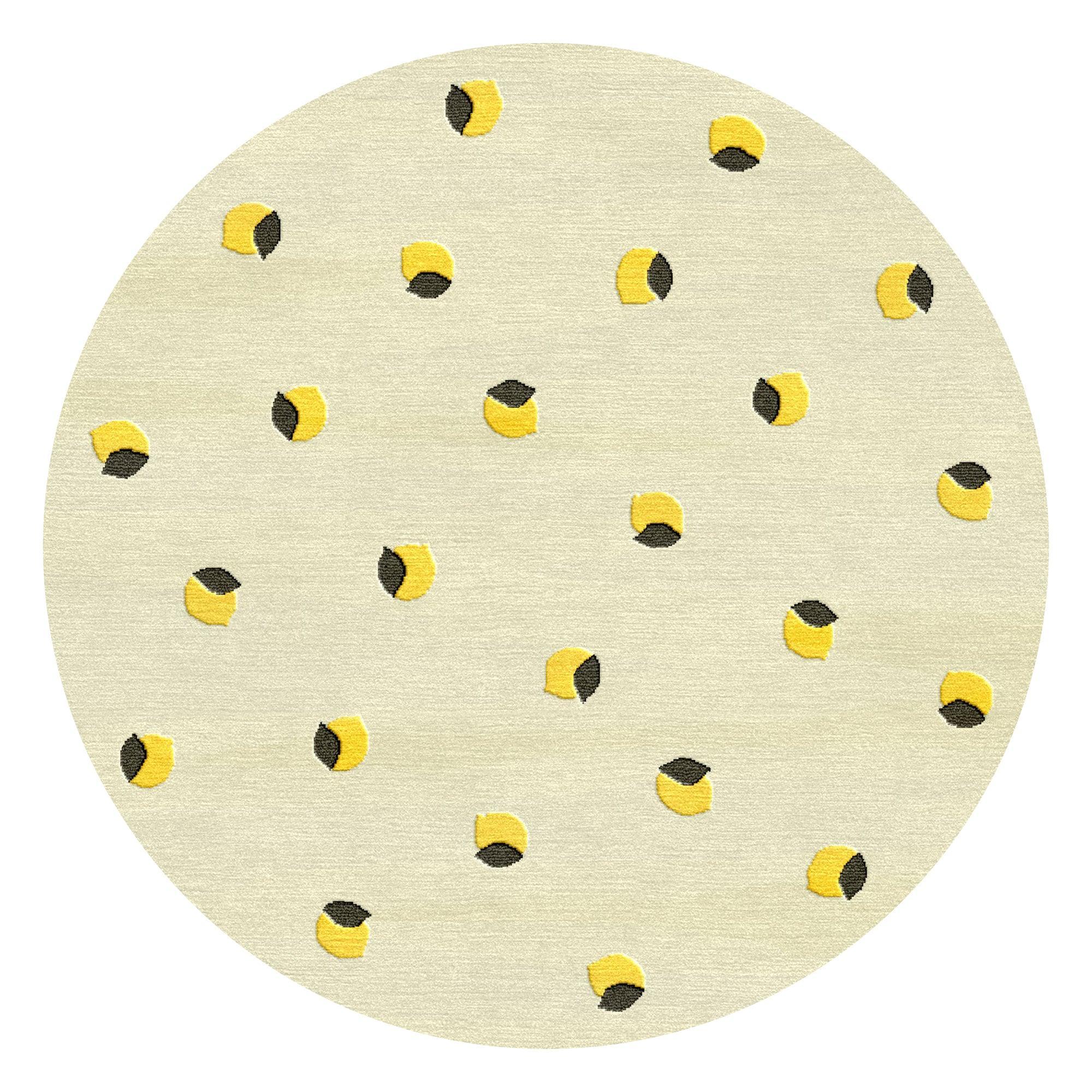 8a5a1e-8b.myshopify.com Round Ivory Spot Wool Silk Rug for Living Spaces | F-HT-019