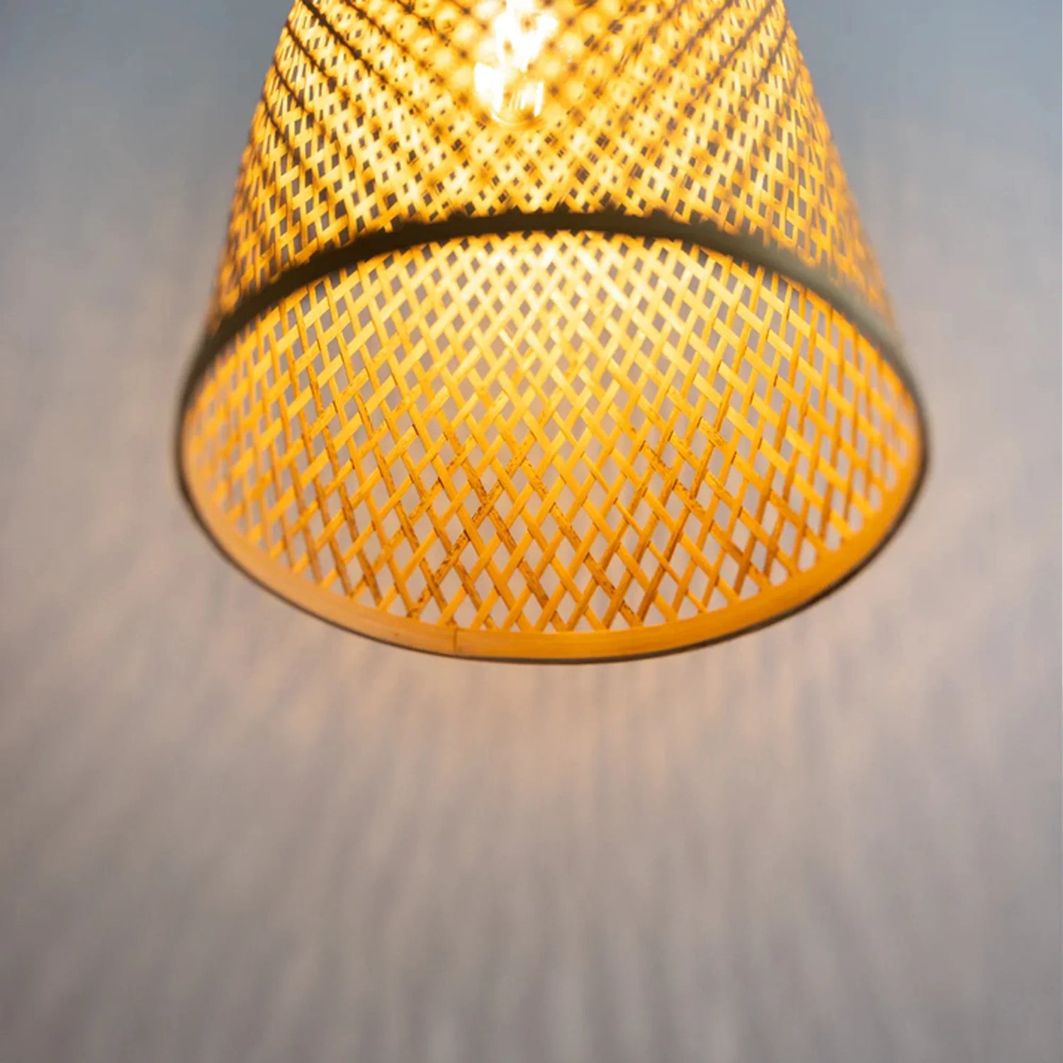 Bamboo Woven Pendant Light | Natural Fiber Boho Lampshade - FBLS0014