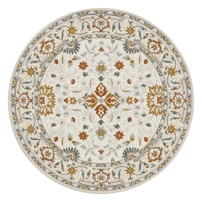 8a5a1e-8b.myshopify.com Cream Traditional Round Rug for Living Spaces | F-HT-028