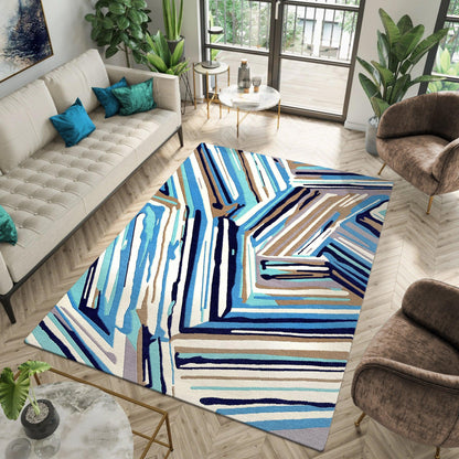 8a5a1e-8b.myshopify.com Modern Coastal Striped Rug  for Living Spaces | F-HT-031