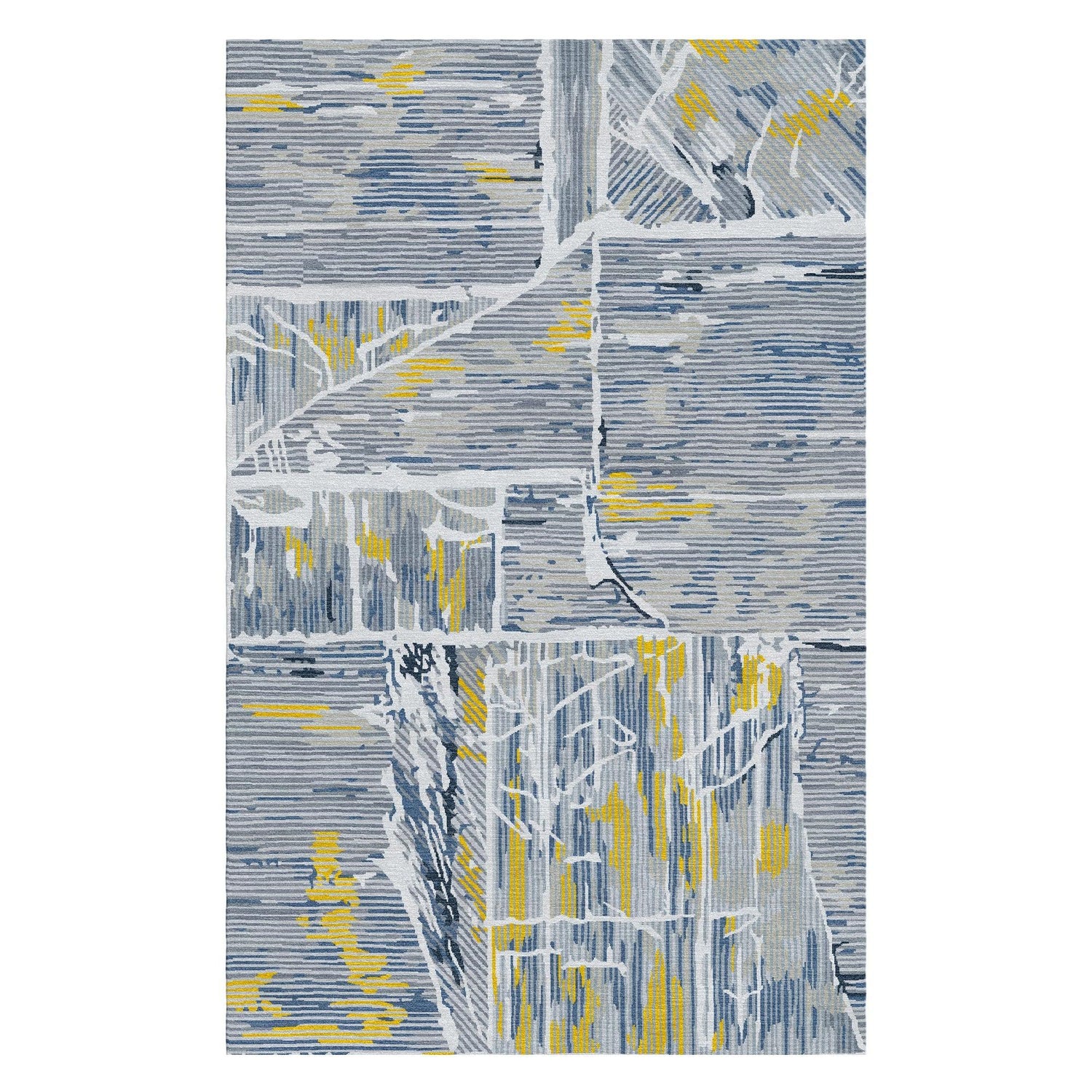 8a5a1e-8b.myshopify.com Abstract Blue Gold Wool Hand Tufted Carpet Rug for Living Spaces | F-HT-023