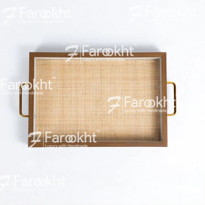 Handwoven Rattan Square Serving Trays – Natural Decorative Platter Set