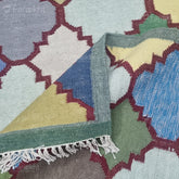 Multicolor Handwoven Wool Blend Geometric Rug