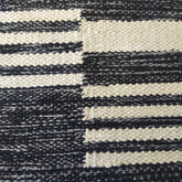 Close-up of black and white striped fabric pattern