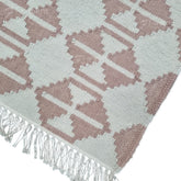 Handwoven Pink Geometric Rug