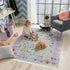 Bohemian geometric wool area rug made in India