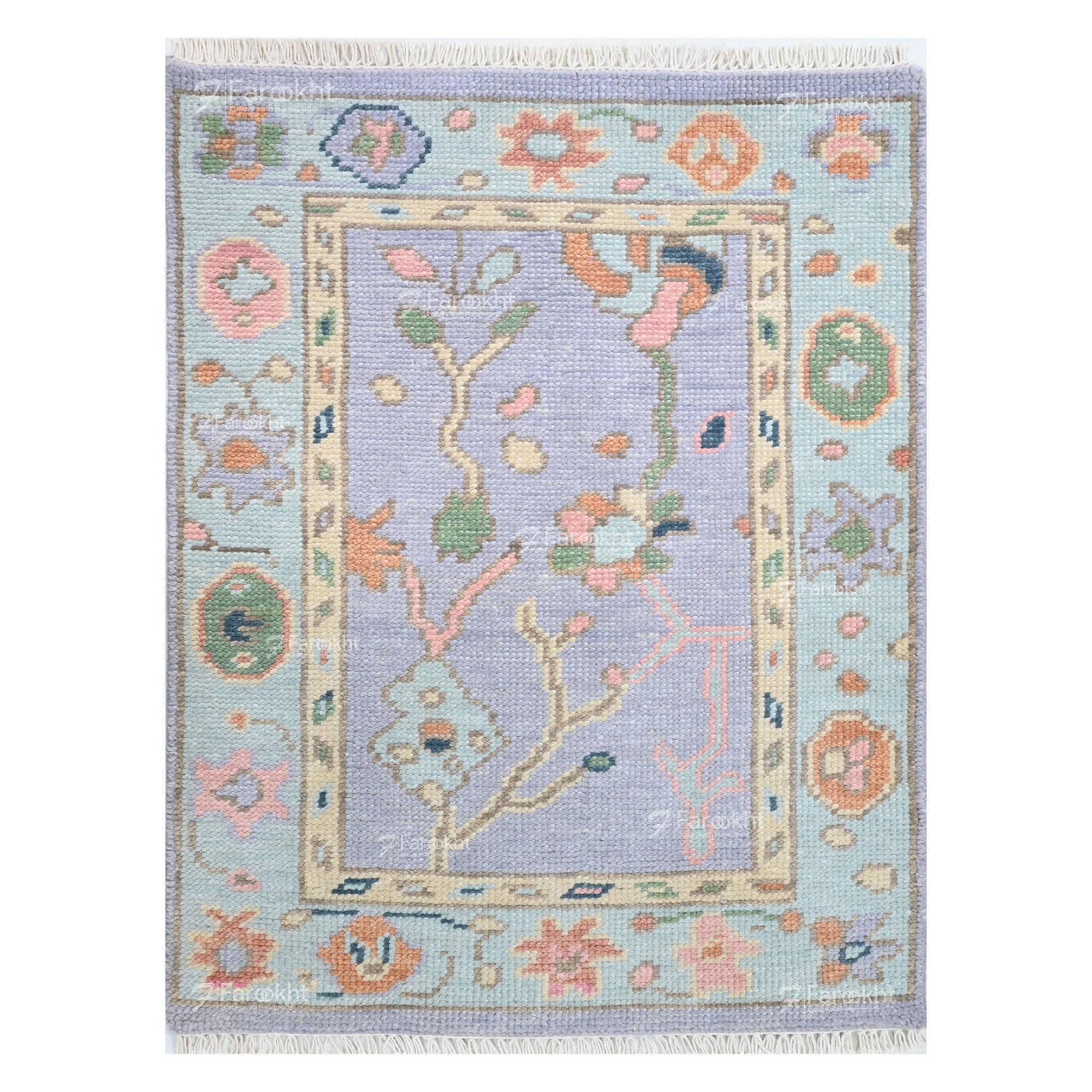 Hand Knotted Oushak Carpet and Rugs 029