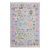 Handmade pastel tribal wool rug for living room decor