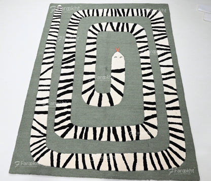 Hand Knotted Oushak Carpet and Rugs 036