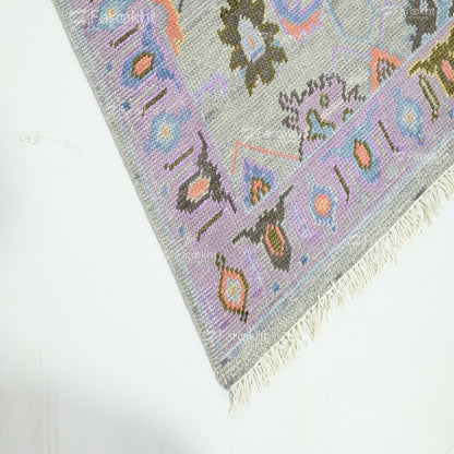Close-up texture of handcrafted tribal wool rug