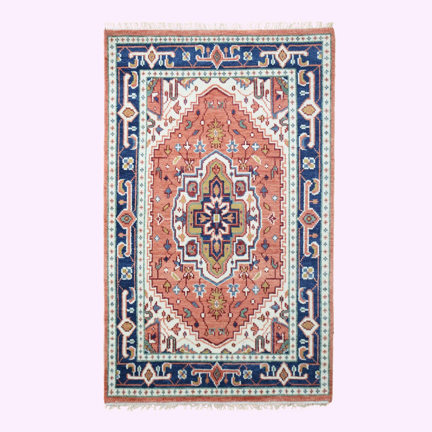 Hand-Knotted Oushak Wool Rugs F-HKOU-007