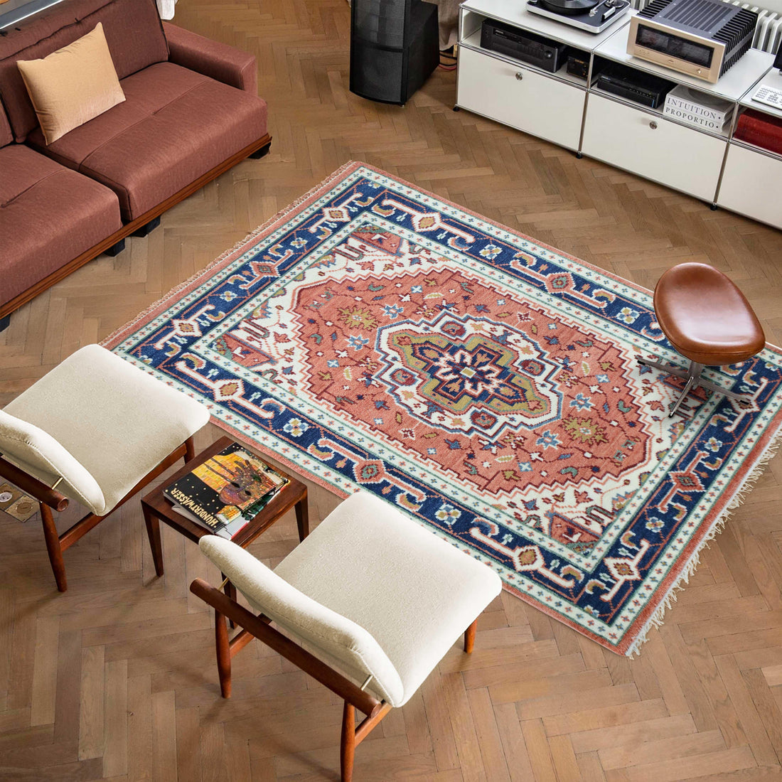 Hand-Knotted Oushak Wool Rugs F-HKOU-007