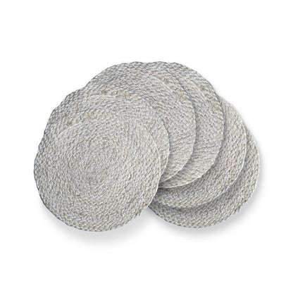 8a5a1e-8b.myshopify.com Water Hyacinth Placemat Set of 6 Jute Plate Mats NonSlip Boho Braided 12x12 Inch | FPMP002