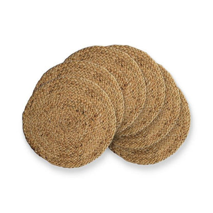 8a5a1e-8b.myshopify.com Water Hyacinth Placemat Set of 6 Jute Plate Mats NonSlip Boho Braided 12x12 Inch | FPMP003