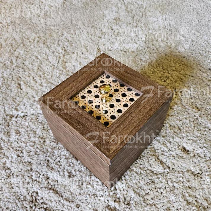 Handwoven Rattan Jewellery Box – Boho Chic Storage Organizer with Mirror &amp; Compartments