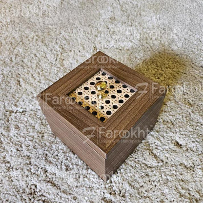 Handwoven Rattan Jewellery Box – Boho Chic Storage Organizer with Mirror &amp; Compartments