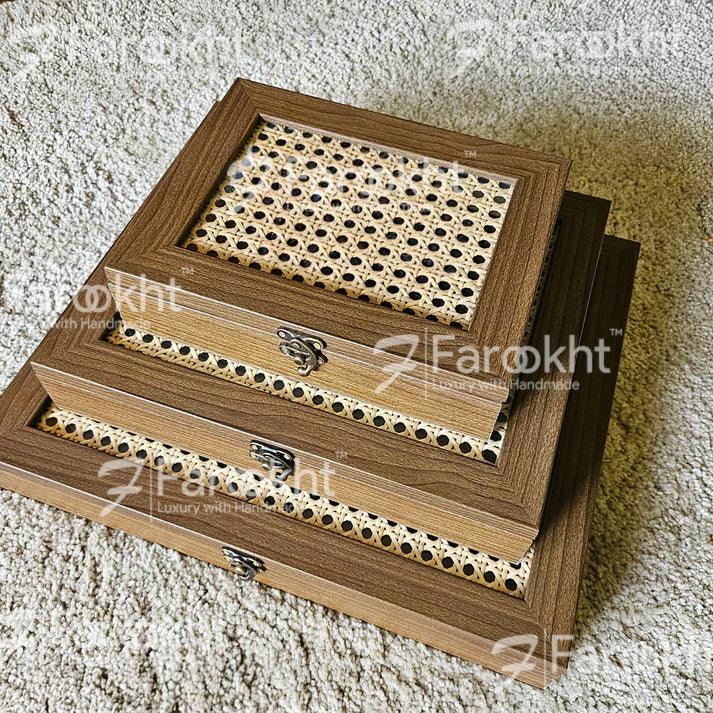 Handwoven Rattan Storage Box – Natural Organizer for Home &amp; Office