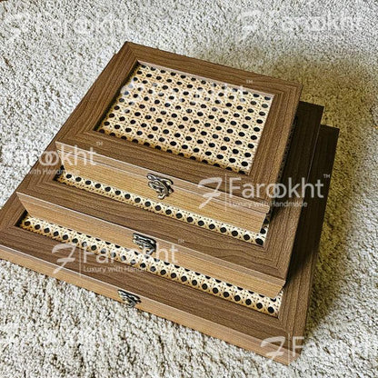 Handwoven Rattan Storage Box – Natural Organizer for Home &amp; Office
