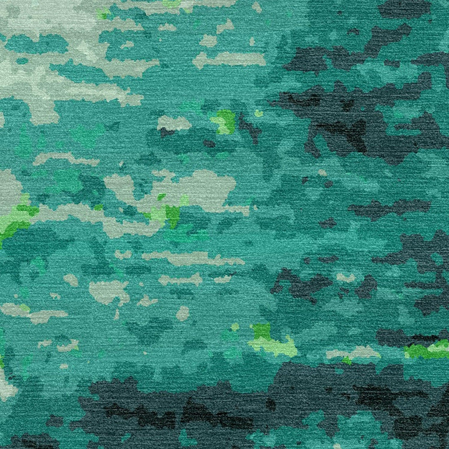 8a5a1e-8b.myshopify.com Teal Abstract Wool Silk Hand Tufted Carpet Rug for Living Spaces | F-HT-017