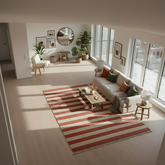 Terracotta Red & Beige/Cream stripes for warm, modern décor.