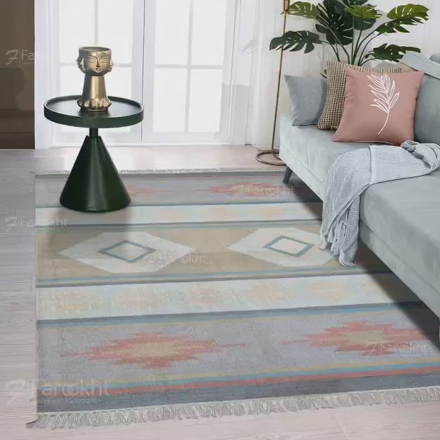 Pastel Flatweave Handwoven Rug