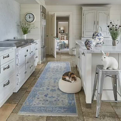 Parsa Soft Denim Hallway Runner – Wool Blend Rug