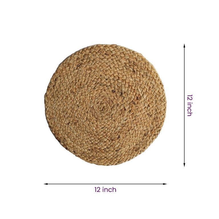 8a5a1e-8b.myshopify.com Water Hyacinth Placemat Set of 6 Jute Plate Mats NonSlip Boho Braided 12x12 Inch | FPMP003