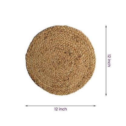 8a5a1e-8b.myshopify.com Water Hyacinth Placemat Set of 6 Jute Plate Mats NonSlip Boho Braided 12x12 Inch | FPMP003